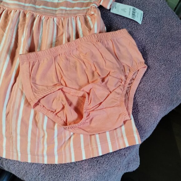 Nwt 18 Months Girls peach-pink white Dress with bloomers - Picture 2 of 8